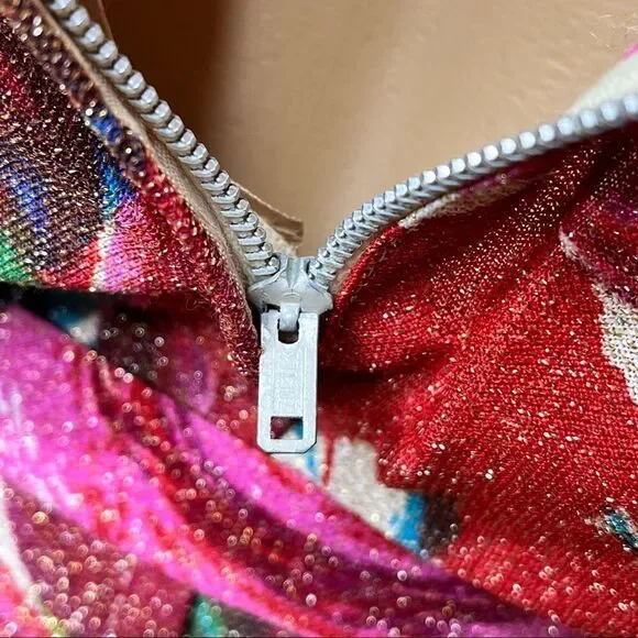 Vintage Floral Belted Sleeveless Shift Dress All Over Print Handmade Size Small - Picture 7 of 10